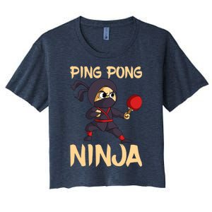 Table Tennis Ping Pong Ninja Lover Women's Crop Top Tee