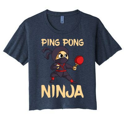 Table Tennis Ping Pong Ninja Lover Women's Crop Top Tee