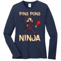 Table Tennis Ping Pong Ninja Lover Ladies Long Sleeve Shirt