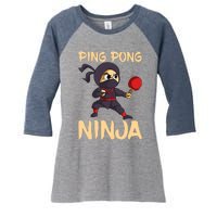 Table Tennis Ping Pong Ninja Lover Women's Tri-Blend 3/4-Sleeve Raglan Shirt