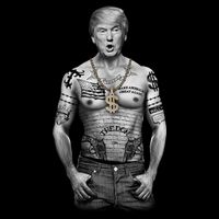 Trump Tattoo Patriotic Gangster Anti Liberal Pro Trump Republican Gifts Doggie Tank