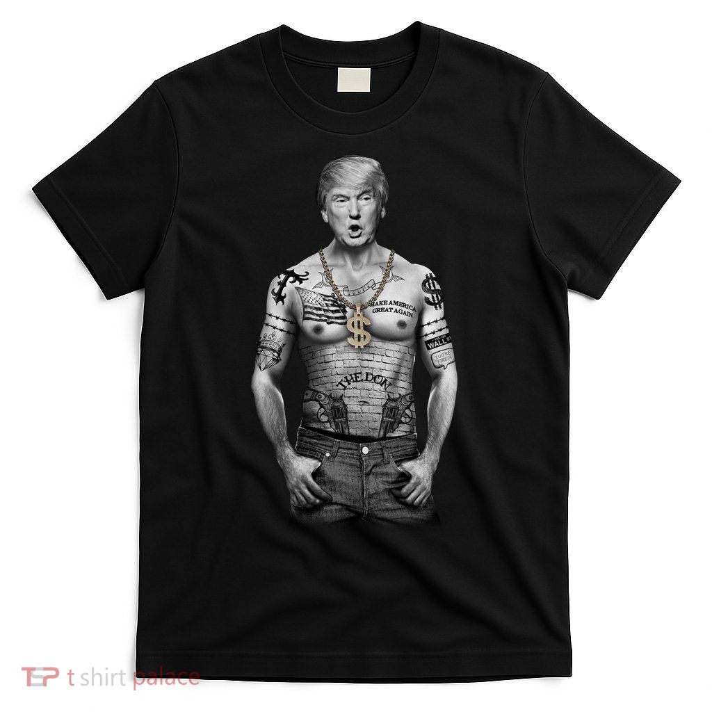 Trump Tattoo Patriotic Gangster Anti Liberal Pro Trump Republican Gifts T-Shirt
