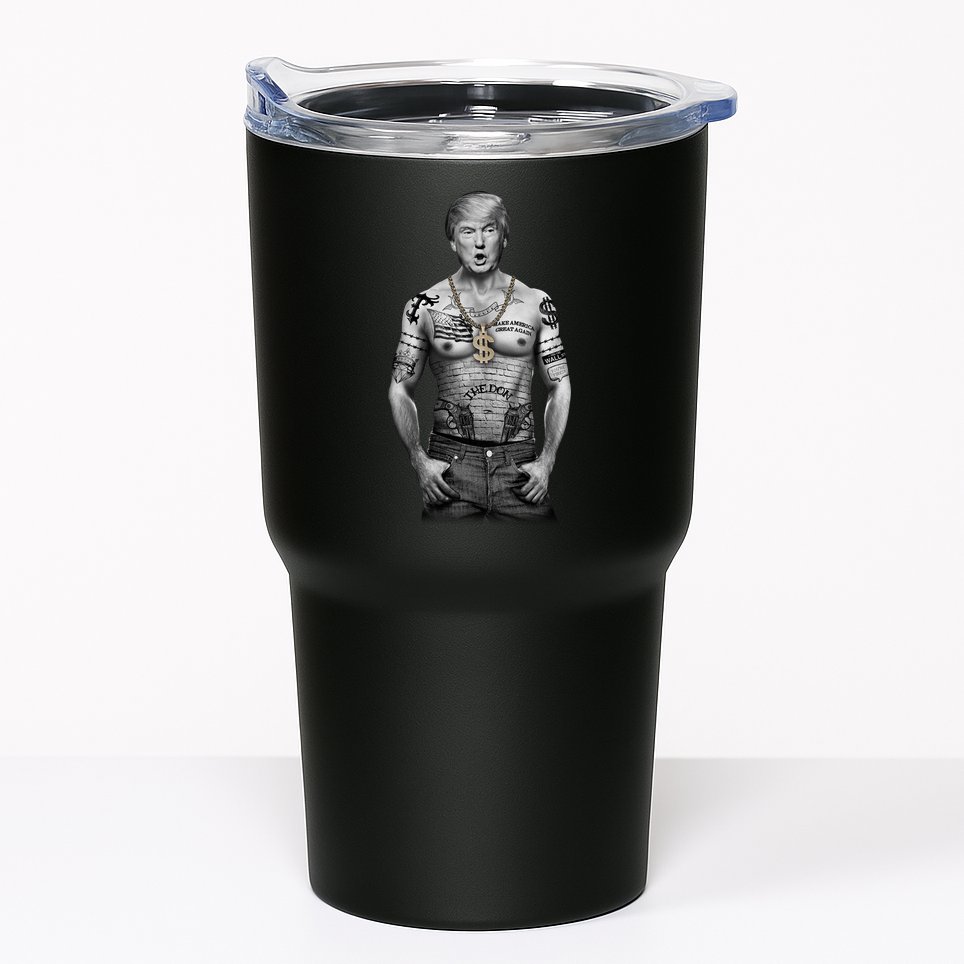 Trump Tattoo Patriotic Gangster Anti Liberal Pro Trump Republican Gifts Tumbler