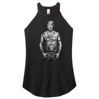 Trump Tattoo Patriotic Gangster Anti Liberal Pro Trump Republican Gifts Women's Perfect Tri Rocker Tank