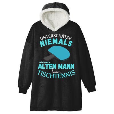 Table Tennis Ping Pong Dad Grandpa Grandfather Fathers Day Gift Hooded Wearable Blanket