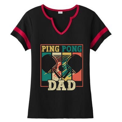 Table Tennis Player Father Ping Pong Dad Funny Table Tennis Great Gift Ladies Halftime Notch Neck Tee