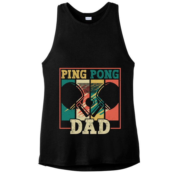 Table Tennis Player Father Ping Pong Dad Funny Table Tennis Great Gift Ladies PosiCharge Tri-Blend Wicking Tank
