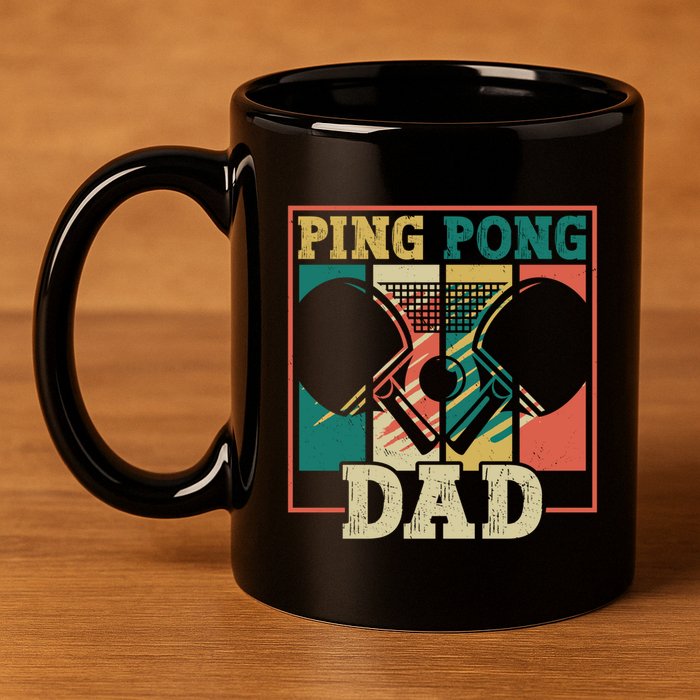 Table Tennis Player Father Ping Pong Dad Funny Table Tennis Great Gift 11oz C Handle Ceramic Mug