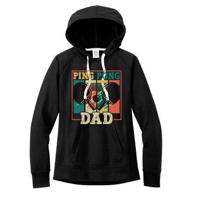 Table Tennis Player Father Ping Pong Dad Funny Table Tennis Great Gift Women's Fleece Hoodie