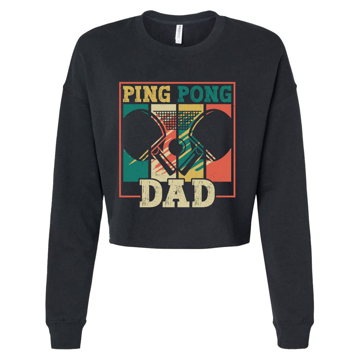 Table Tennis Player Father Ping Pong Dad Funny Table Tennis Great Gift Cropped Pullover Crew