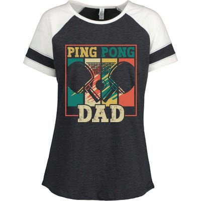 Table Tennis Player Father Ping Pong Dad Funny Table Tennis Great Gift Enza Ladies Jersey Colorblock Tee