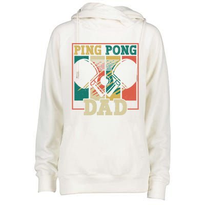 Table Tennis Player Father Ping Pong Dad Funny Table Tennis Great Gift Womens Funnel Neck Pullover Hood