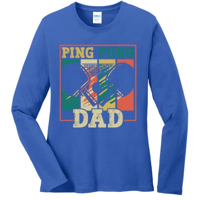 Table Tennis Player Father Ping Pong Dad Funny Table Tennis Great Gift Ladies Long Sleeve Shirt