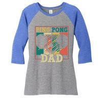 Table Tennis Player Father Ping Pong Dad Funny Table Tennis Great Gift Women's Tri-Blend 3/4-Sleeve Raglan Shirt