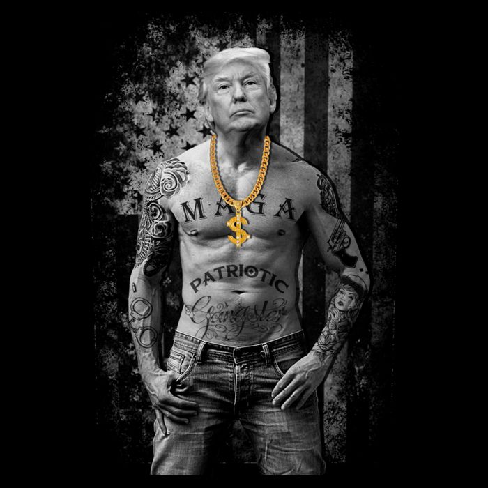 Trump Tattoo Patriotic Gangster Anti Liberal Pro Trump Republican Gifts Zip Tote Bag