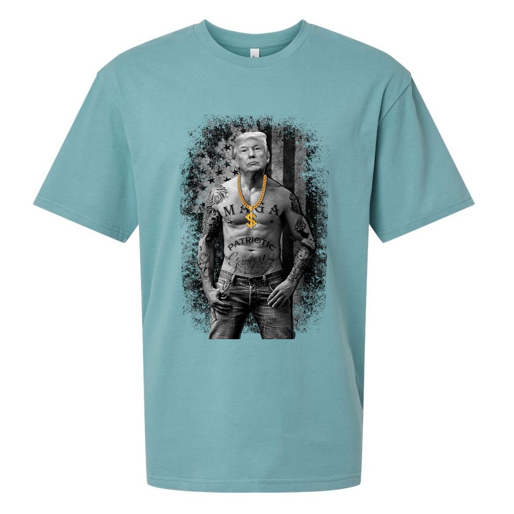 Trump Tattoo Patriotic Gangster Anti Liberal Pro Trump Republican Gifts Sueded Cloud Jersey T-Shirt