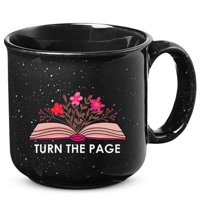 Turn The Page ShirtTeacher Floral Book TTurn The Page 15oz Campfire Ceramic Mug