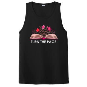 Turn The Page ShirtTeacher Floral Book TTurn The Page PosiCharge Competitor Tank