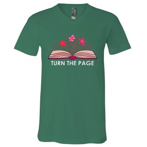 Turn The Page ShirtTeacher Floral Book TTurn The Page V-Neck T-Shirt