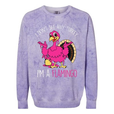 Thanksgiving Turkey Quote Flamingo In Disguise Colorblast Crewneck Sweatshirt