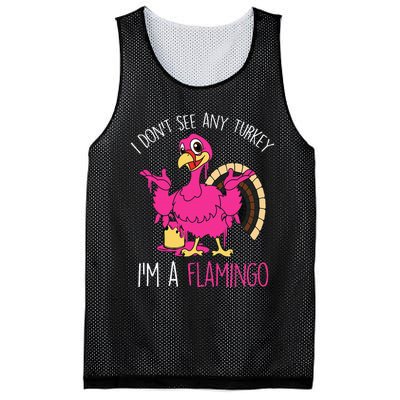 Thanksgiving Turkey Quote Flamingo In Disguise Mesh Reversible Basketball Jersey Tank