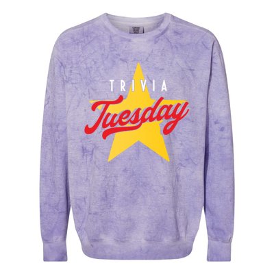 Trivia Tuesday Quiz Games Show Trivia Night Gift Colorblast Crewneck Sweatshirt