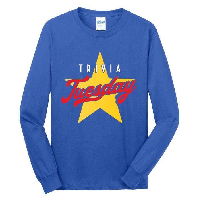 Trivia Tuesday Quiz Games Show Trivia Night Gift Tall Long Sleeve T-Shirt