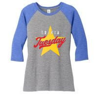 Trivia Tuesday Quiz Games Show Trivia Night Gift Women's Tri-Blend 3/4-Sleeve Raglan Shirt