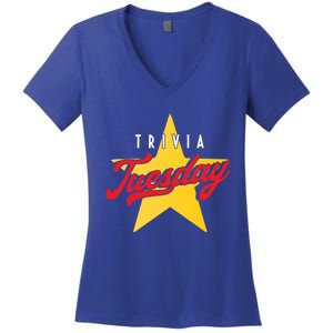 Trivia Tuesday Quiz Games Show Trivia Night Gift Women's V-Neck T-Shirt