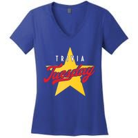 Trivia Tuesday Quiz Games Show Trivia Night Gift Women's V-Neck T-Shirt