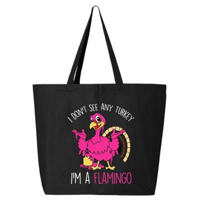 Thanksgiving Turkey Quote Flamingo In Disguise 25L Jumbo Tote