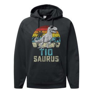 Tiosaurus T Rex Dinosaur Tio Saurus FatherS Family Tiosaurus T Rex Dinos Performance Fleece Hoodie