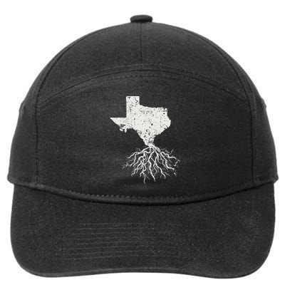 Texas Texan Roots Distressed Patriotic Tx Gift Patriot 7-Panel Snapback Hat