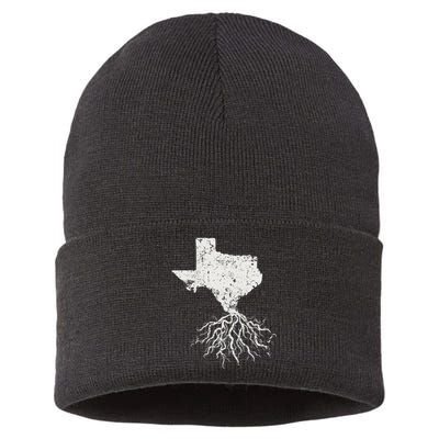 Texas Texan Roots Distressed Patriotic Tx Gift Patriot Sustainable Knit Beanie