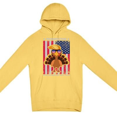 Turkey Trumpkiving Retro Flag Make Thanksgiving Great Again Gift Premium Pullover Hoodie