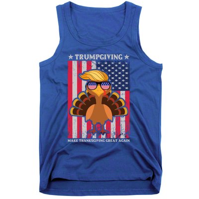 Turkey Trumpkiving Retro Flag Make Thanksgiving Great Again Gift Tank Top