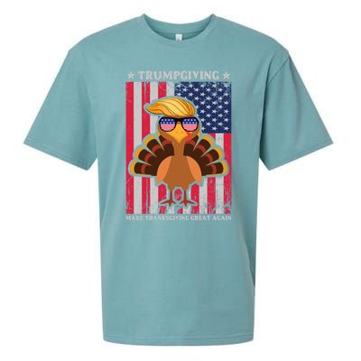 Turkey Trumpkiving Retro Flag Make Thanksgiving Great Again Gift Sueded Cloud Jersey T-Shirt