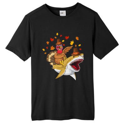 Thanksgiving Turkey Riding Shark Funny Toddler Boys Premium Tall Fusion ChromaSoft Performance T-Shirt