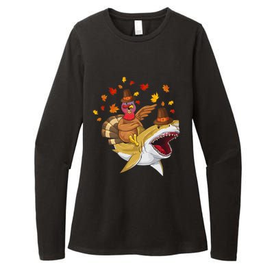 Thanksgiving Turkey Riding Shark Funny Toddler Boys Premium Womens CVC Long Sleeve Shirt