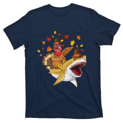 Thanksgiving Turkey Riding Shark Funny Toddler Boys Premium T-Shirt