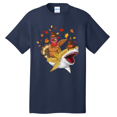 Thanksgiving Turkey Riding Shark Funny Toddler Boys Premium Tall T-Shirt