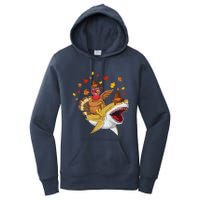 Thanksgiving Turkey Riding Shark Funny Toddler Boys Premium Women's Pullover Hoodie