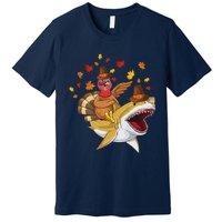 Thanksgiving Turkey Riding Shark Funny Toddler Boys Premium Premium T-Shirt