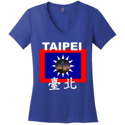 Taipei Taiwan Roc Funny Gift Women's V-Neck T-Shirt