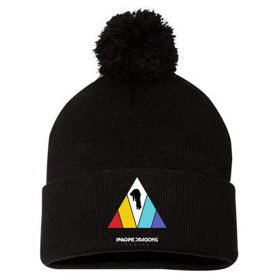 Triangle Pom Pom 12in Knit Beanie