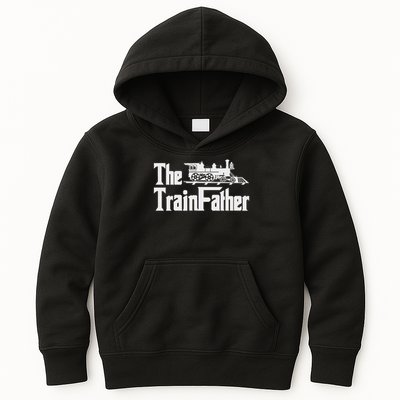The Trainfather Railroad Model Train Collector Conductor Kids Hoodie