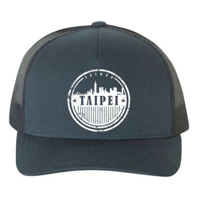 Taipei Taiwan Retro Grunge City Skyline Graphic Gift Yupoong Adult 5-Panel Trucker Hat