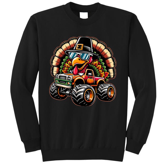 Thanksgiving Turkey Riding Monster Truck Sweatshirt