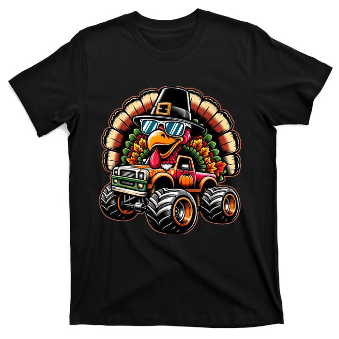 Thanksgiving Turkey Riding Monster Truck T-Shirt