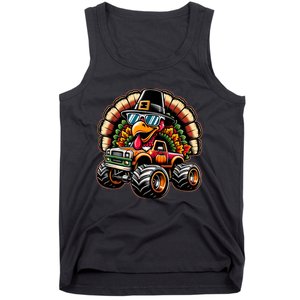 Thanksgiving Turkey Riding Monster Truck Tank Top